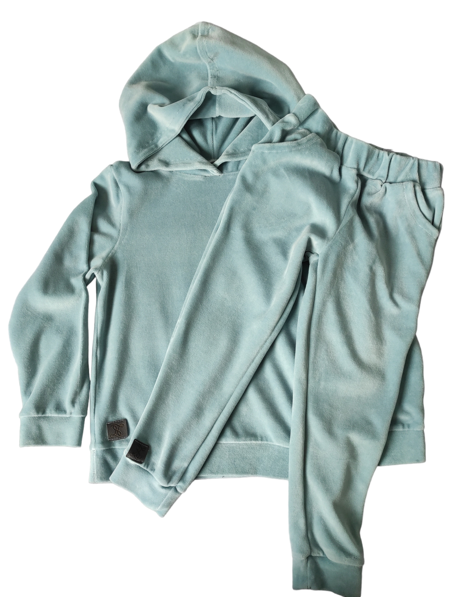 Dres welurowy błękitny - obrazek 2