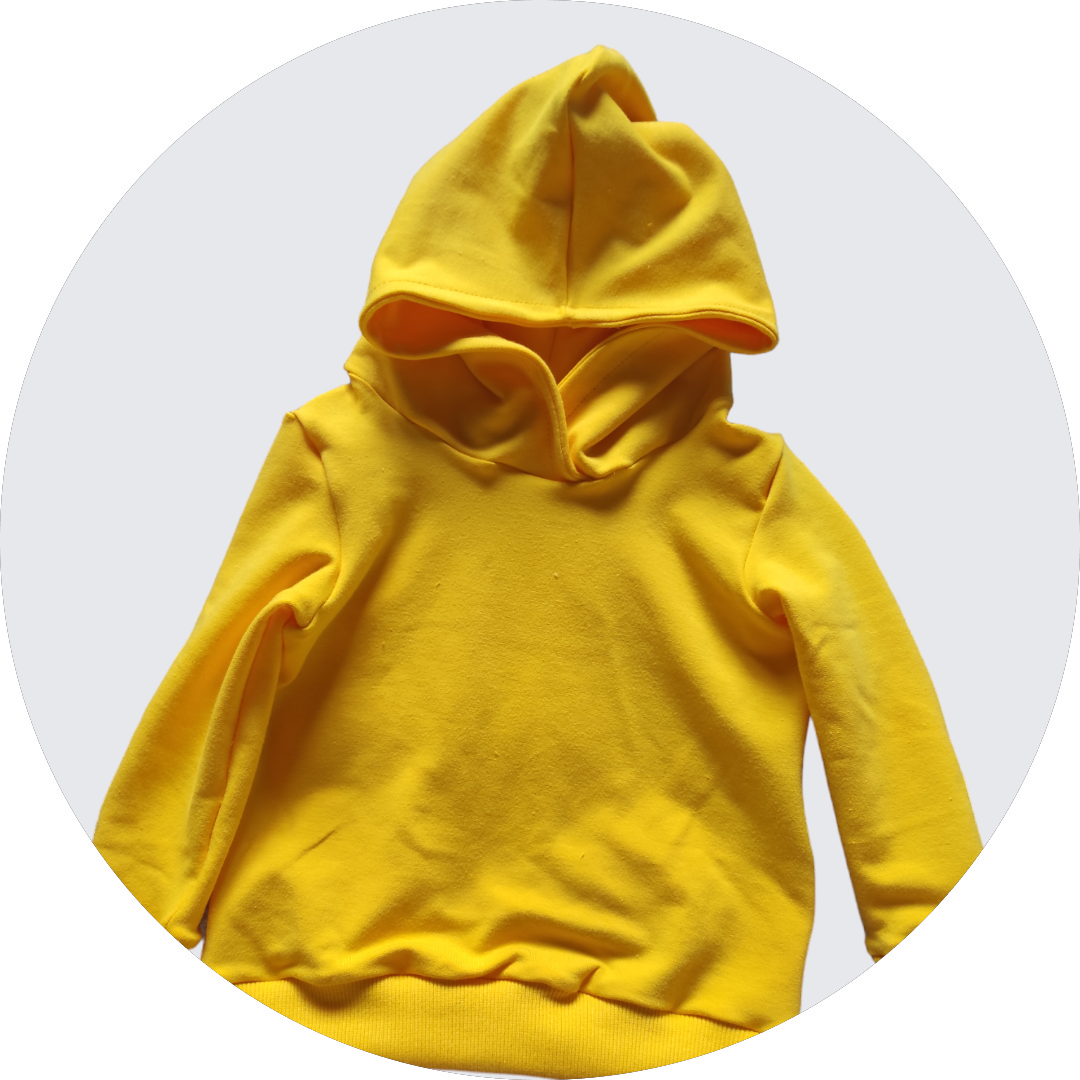 Bluza Dresowa z Kapturem Żółta