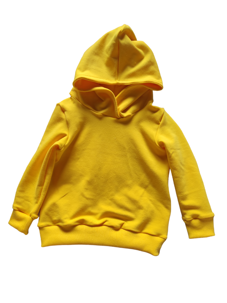 Bluza Dresowa z Kapturem Żółta - obrazek 2